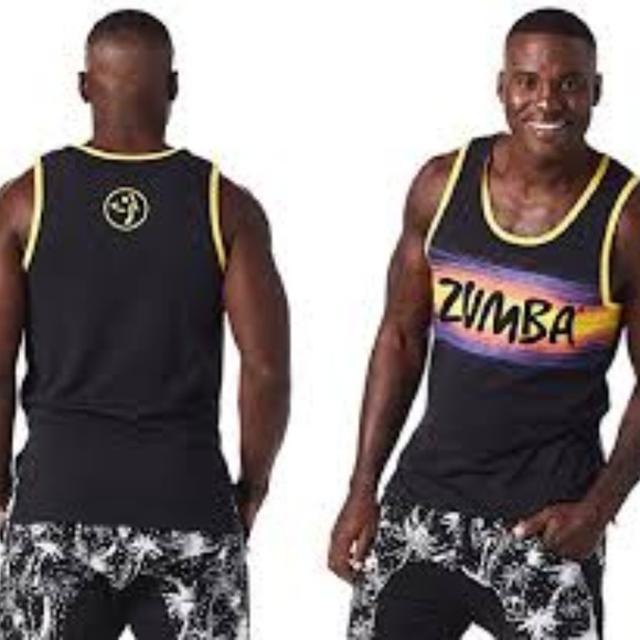 Zumba Mens Dancing at Dusk Tank Back to Black, XS - Picture 2 of 8